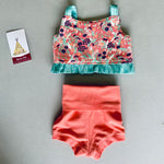Peach Floral Peplum Crop Top