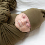 Olive Green, Baby Swaddle Blanket