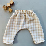 Tan Gingham, Linen Pants
