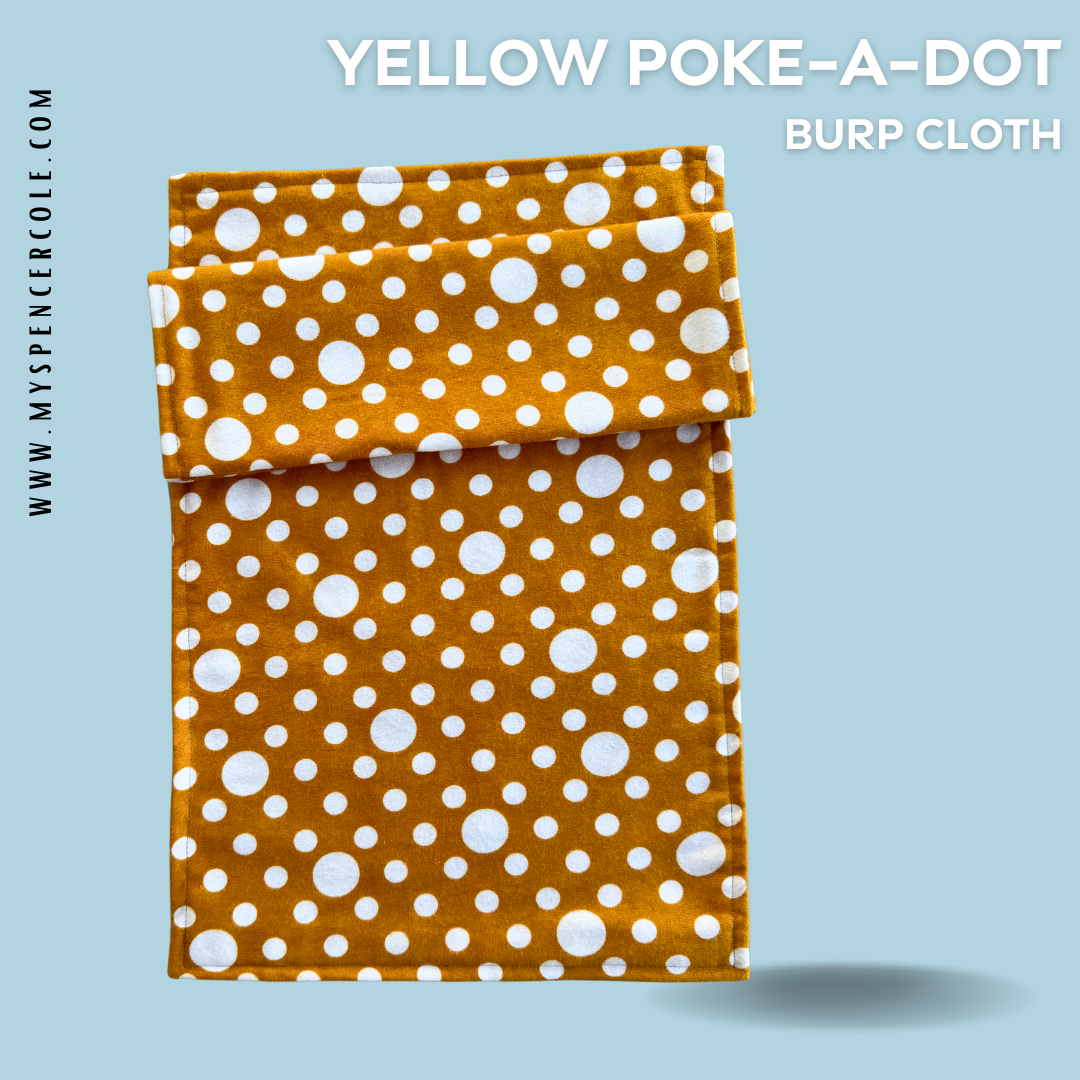 Yellow Dot, Flannel Burp Cloth