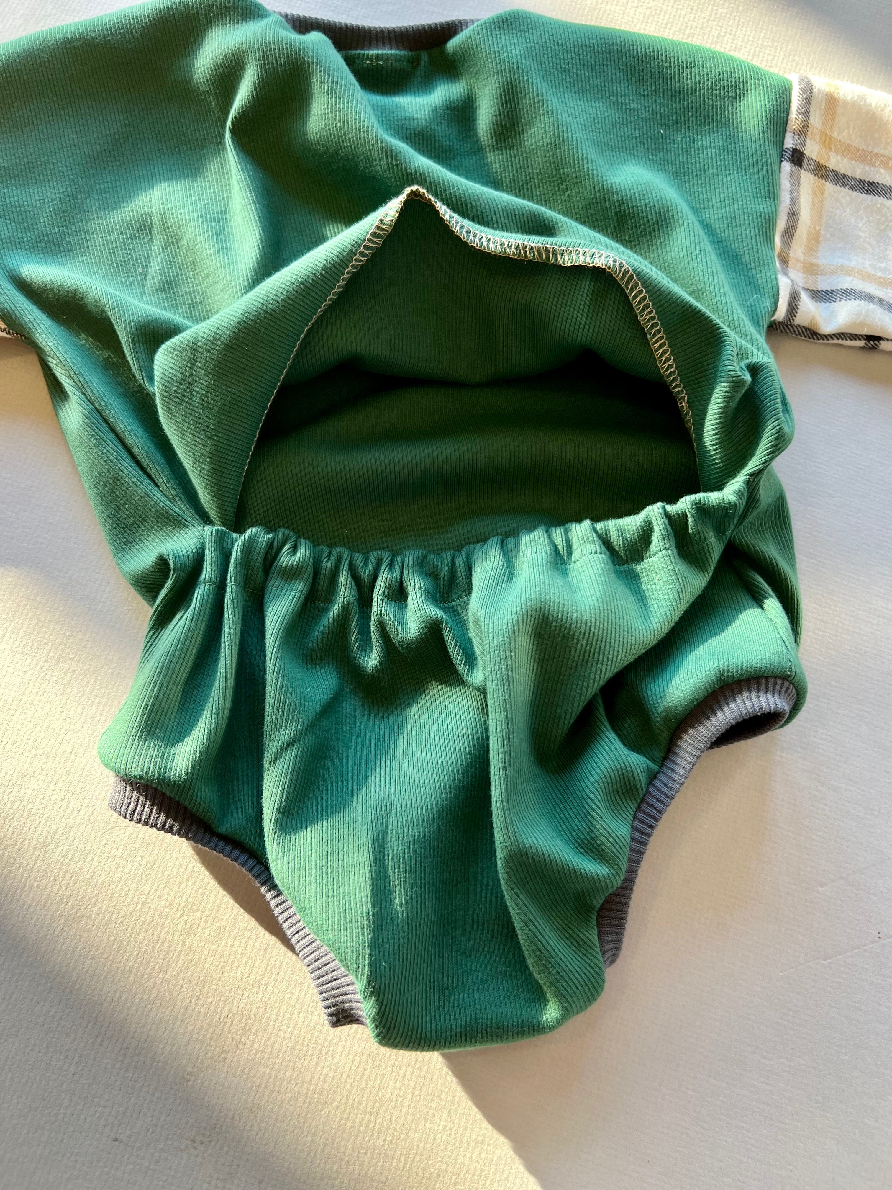 Emerald Green Organic Cotton Baby Romper, Baby Shower Gift