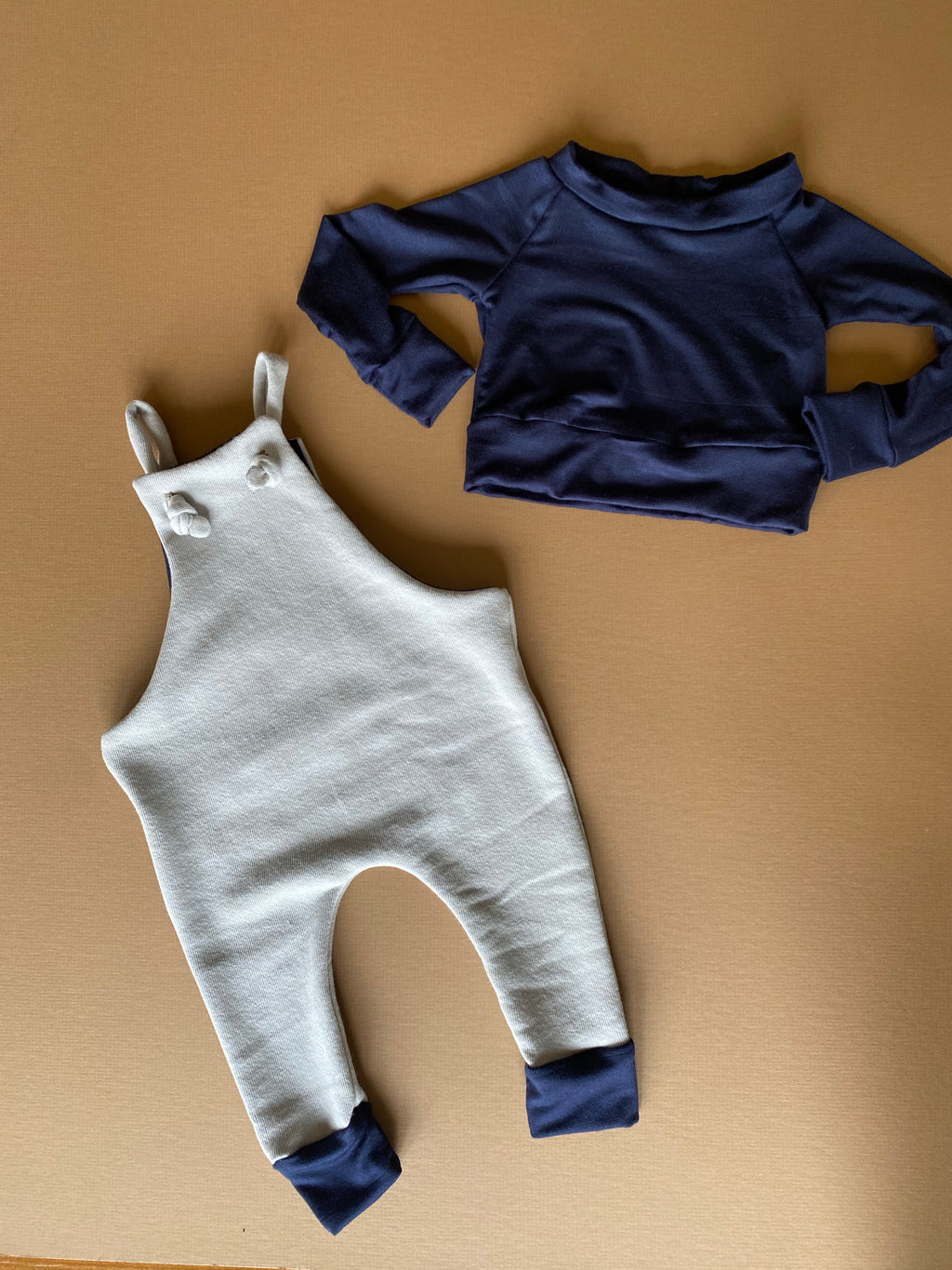 Organic Grey Cotton, Knotted Overalls
