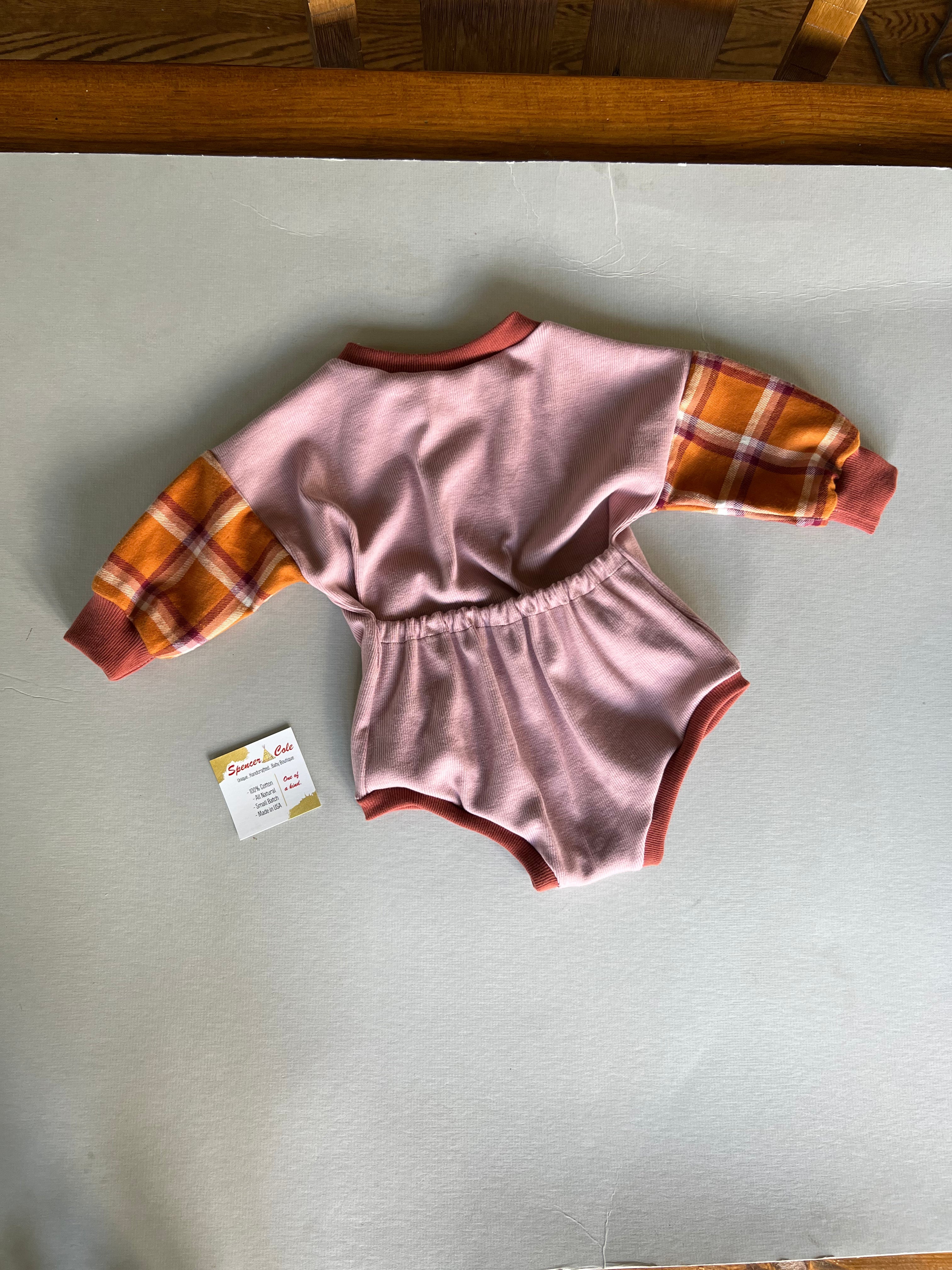 Mauve Organic Cotton Baby Romper