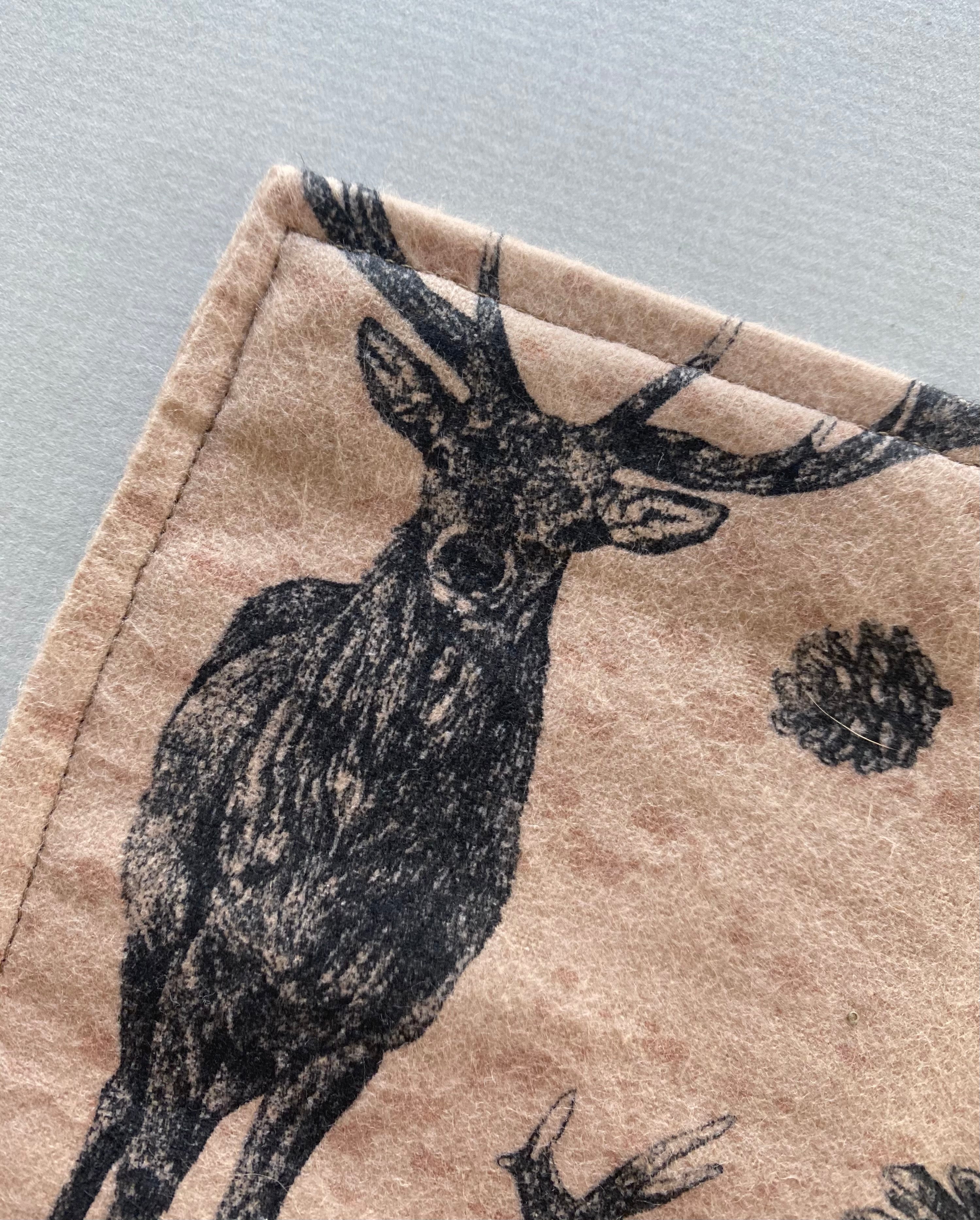 Black Buck Deer On Tan, Flannel Burp Cloth