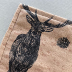 Black Buck Deer On Tan, Flannel Burp Cloth