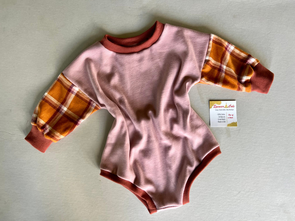 Mauve Organic Cotton Baby Romper