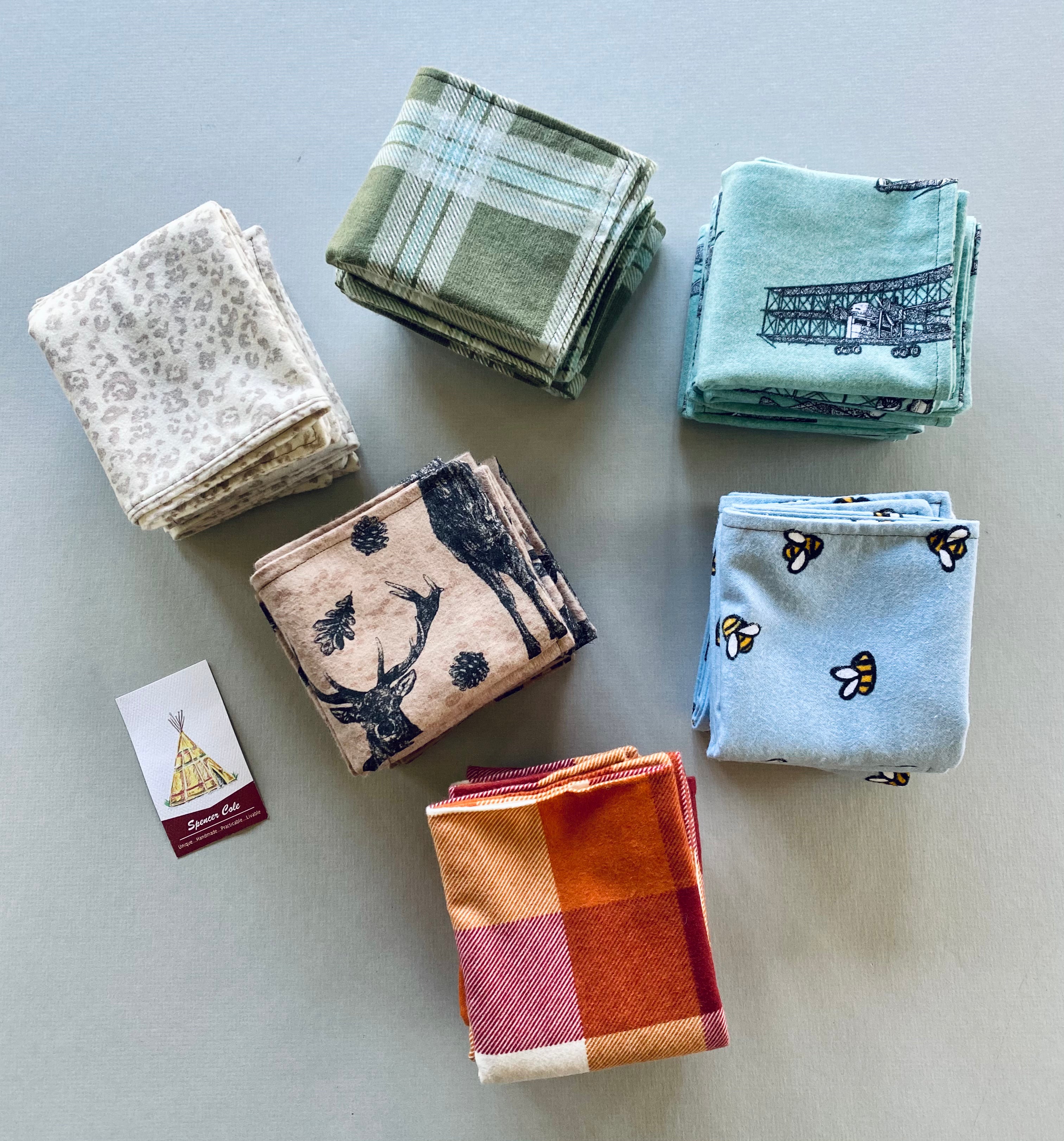 Mint Blue And Green Plaid, Flannel Burp Cloth