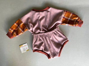 Mauve Organic Cotton Baby Romper