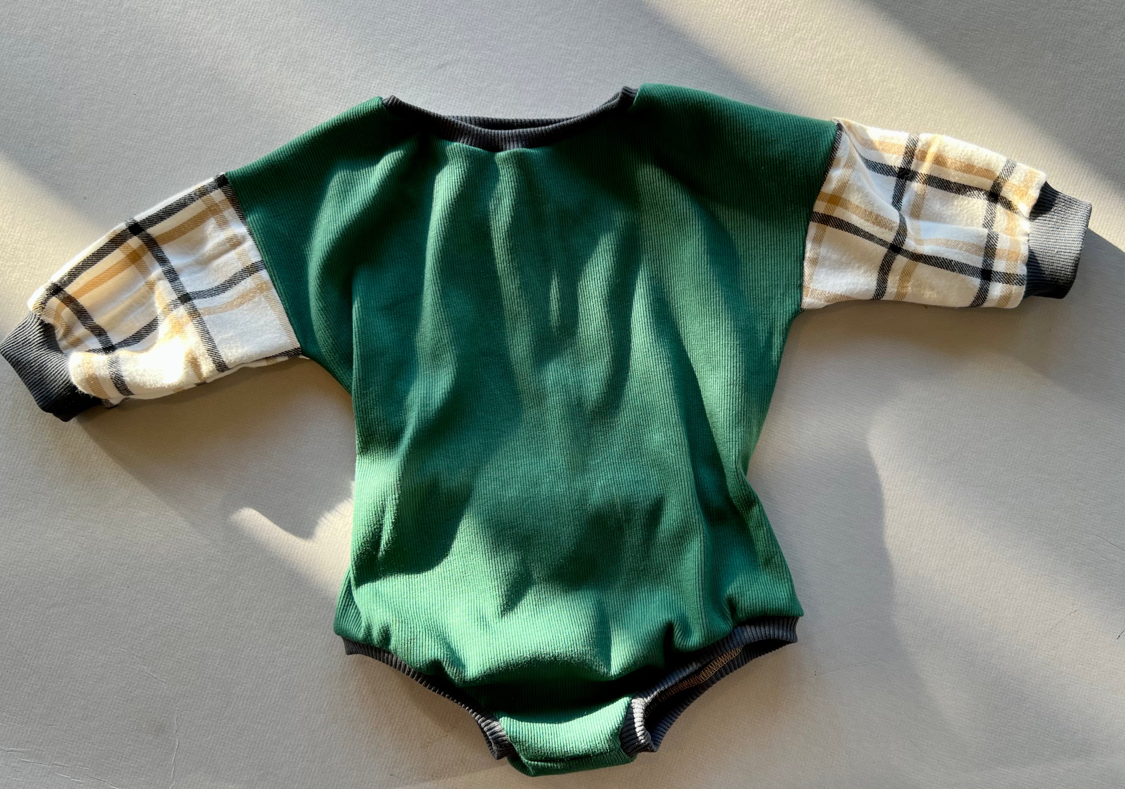 Emerald Green Organic Cotton Baby Romper, Baby Shower Gift